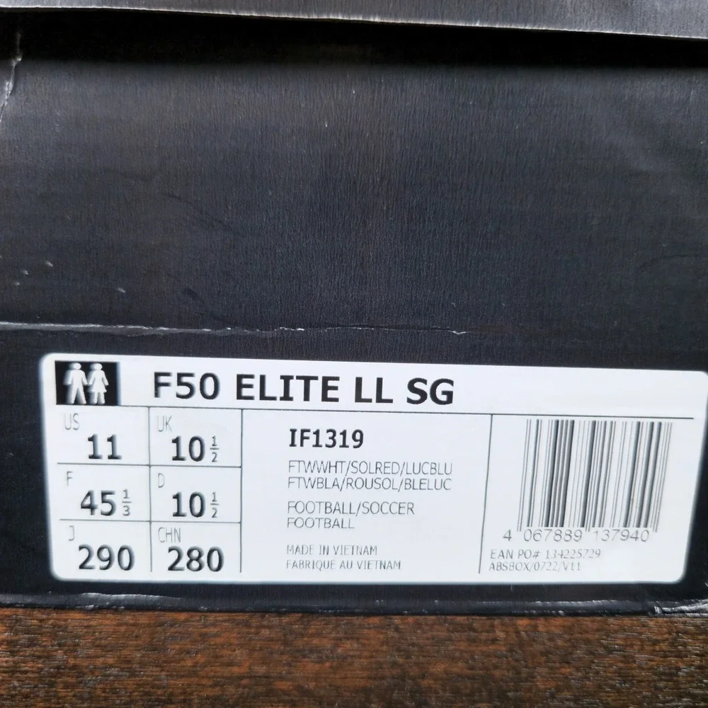 Adidas F50 Elite LL SG Mens Soccer Cleats White Red Blue IF1319 Size 11